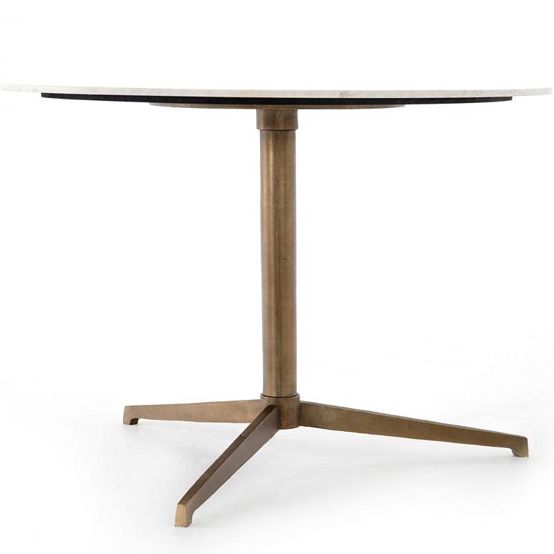 Image 6 Helen 42" Wide Aluminum and Marble Round Bistro Table more views