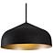 Helena 17" Wide Black and Gold LED Pendant Light