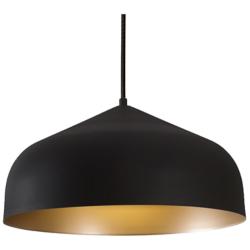 Helena 17" Wide Black and Gold LED Pendant Light