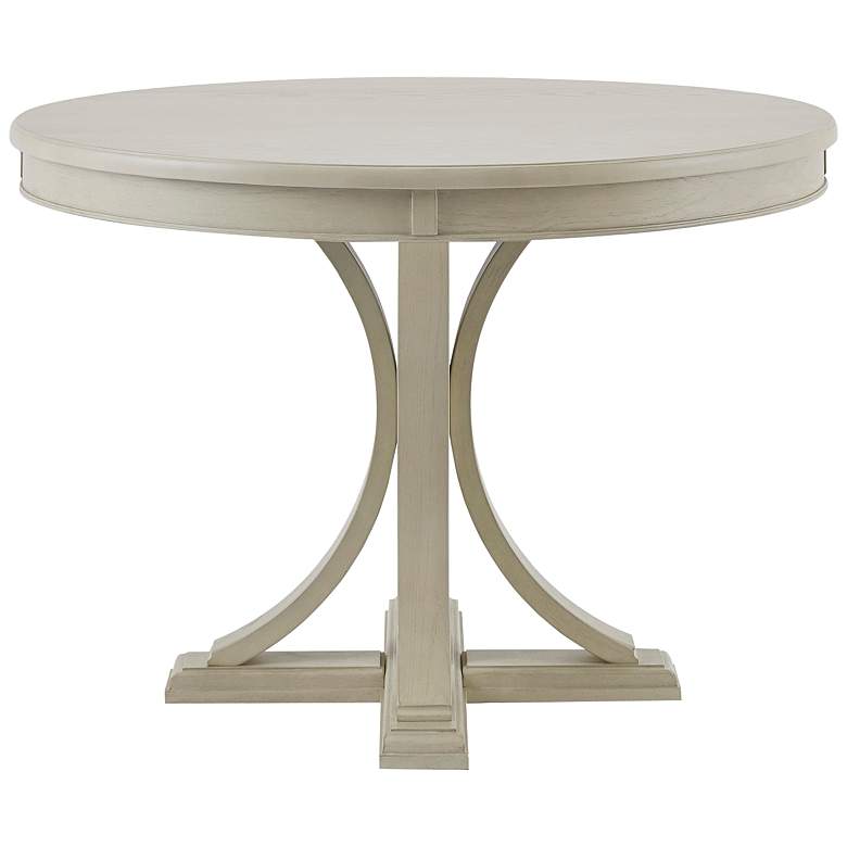Image 2 Helena 44" Wide Antique Cream Wood Round Dining Table