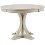 Helena 44" Wide Antique Cream Wood Round Dining Table