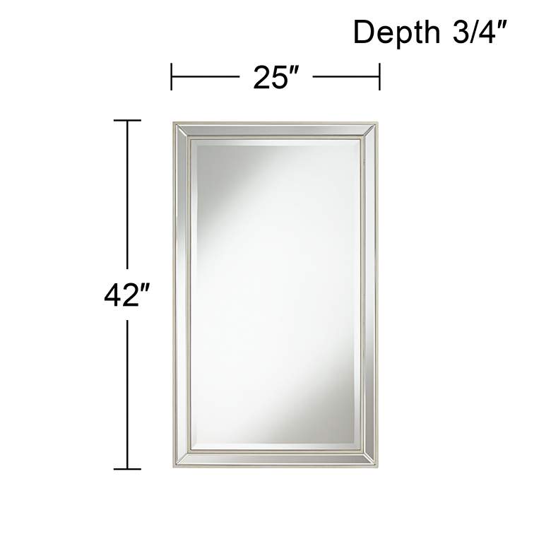 Image 6 Helena Antique Silver 25" x 42" Rectangular Wall Mirror more views