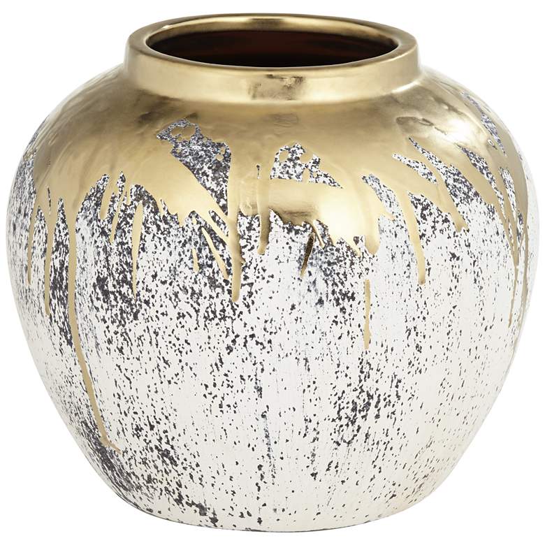 Image 3 Helene 9" High Matte Gold and Gray Decorative Vase