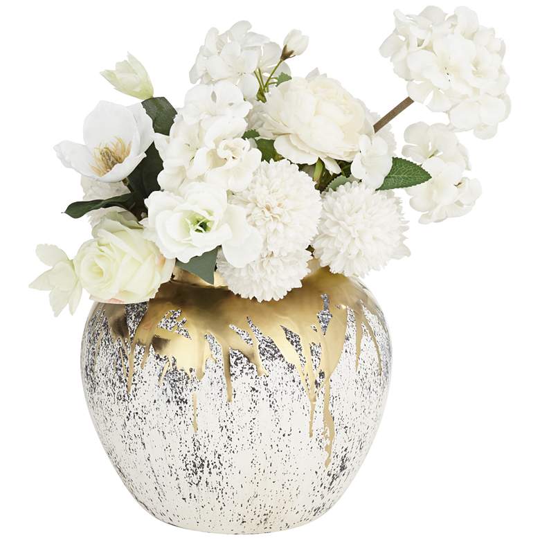 Image 6 Helene 9" High Matte Gold and Gray Decorative Vase more views