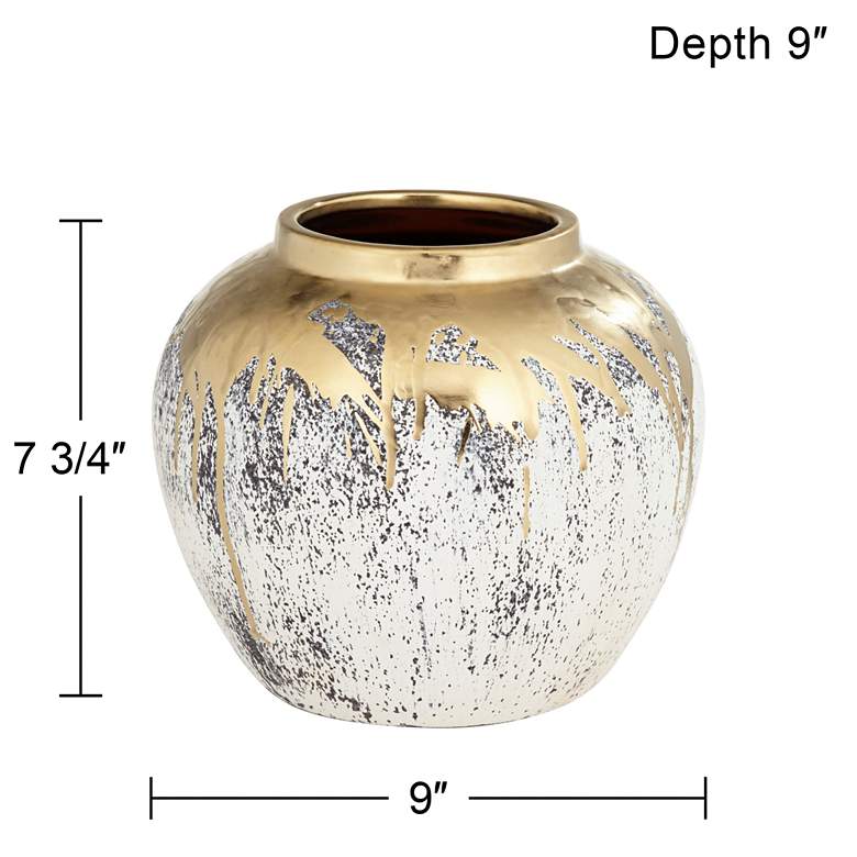 Image 7 Helene 9" High Matte Gold and Gray Decorative Vase more views