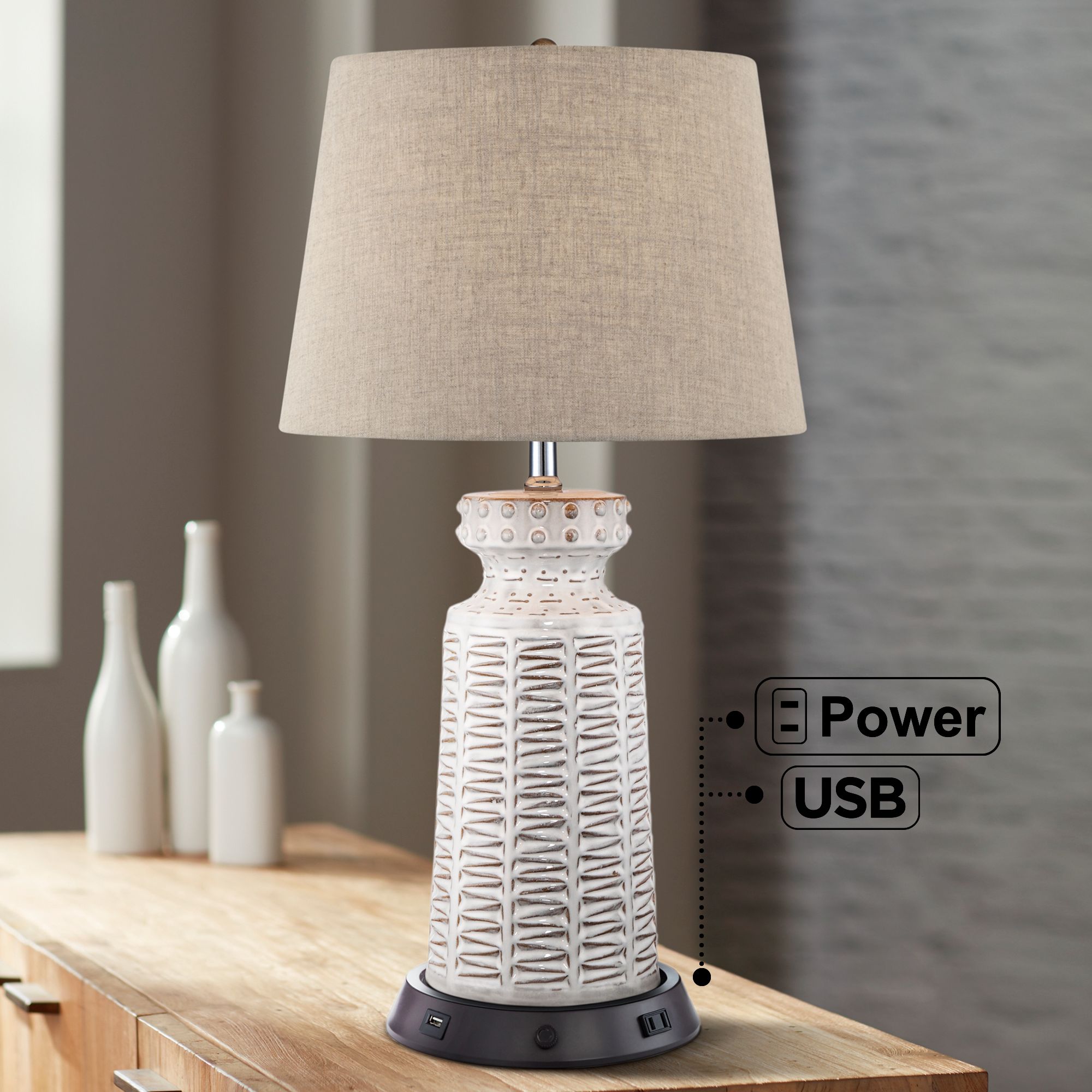Modern Touch Dimmer Bedside Table Lamp Base in a Silver Chrome Finish 
