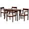 Helene Cream Fabric 5-Piece Dining Table and Chair Set