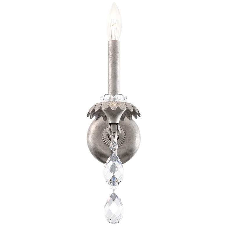 Image 1 Helenia 17 inchH x 4.5 inchW 1-Light Crystal Wall Sconce in Antique Silve