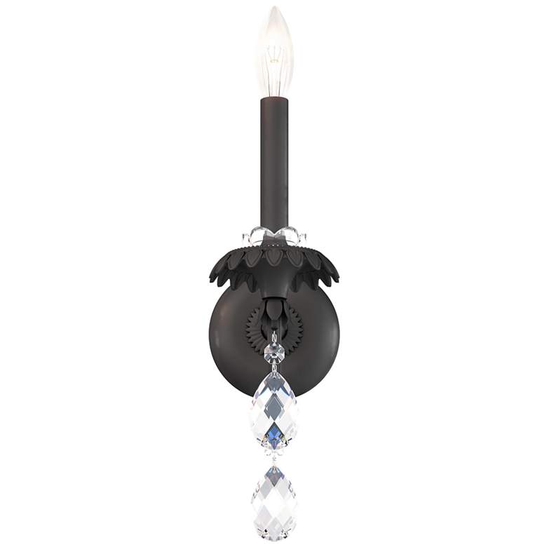 Image 1 Helenia 17 inchH x 4.5 inchW 1-Light Crystal Wall Sconce in Black