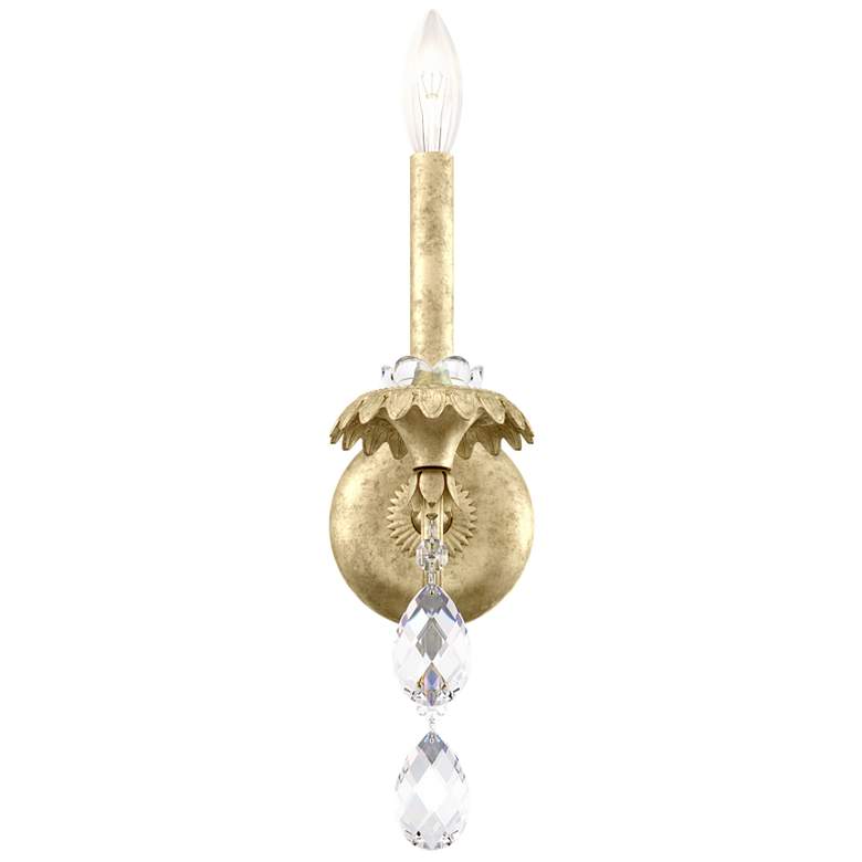 Image 1 Helenia 17"H x 4.5"W 1-Light Crystal Wall Sconce in Heirloom Silv