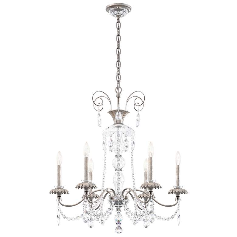 Image 1 Helenia 30"H x 28"W 6-Light Crystal Chandelier in Antique Silver