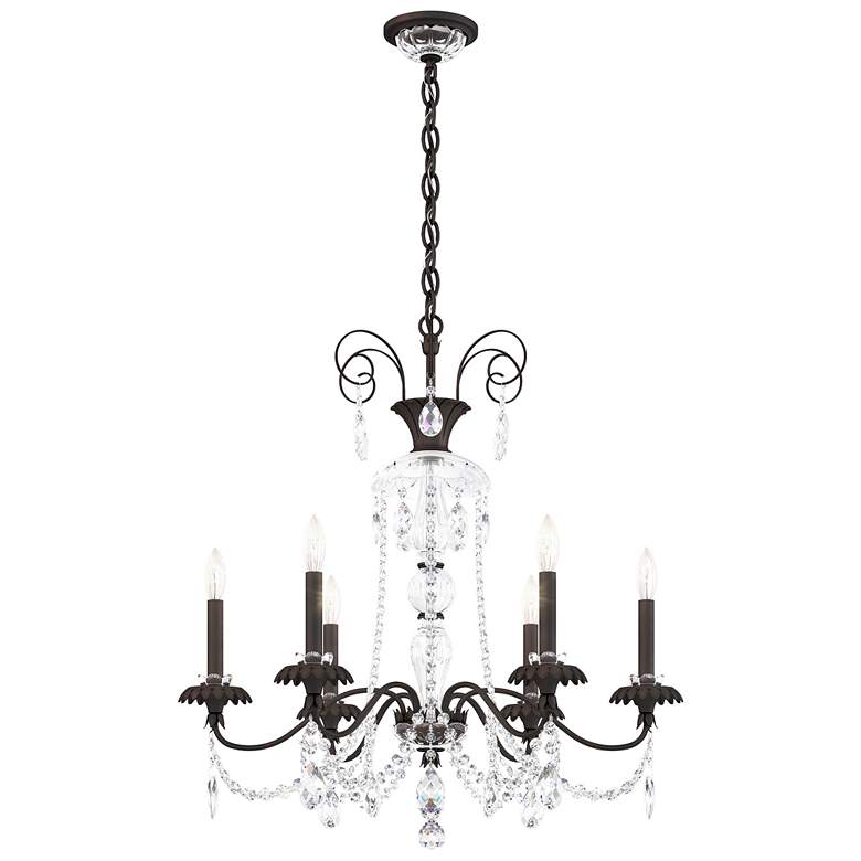 Image 1 Helenia 30"H x 28"W 6-Light Crystal Chandelier in Black