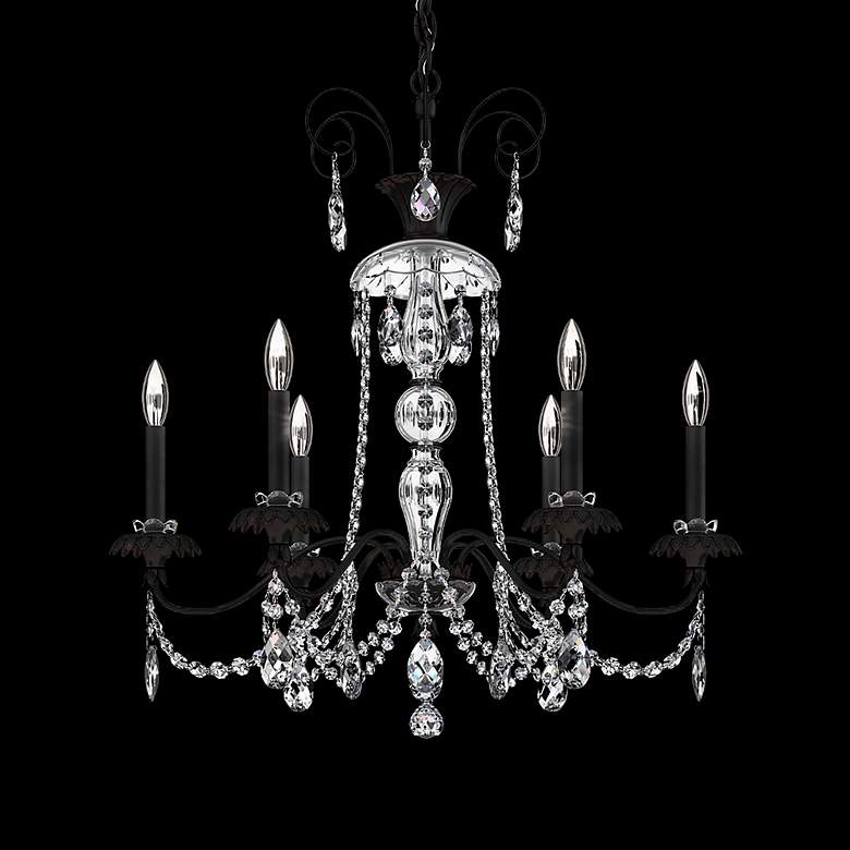 Image 3 Helenia 30"H x 28"W 6-Light Crystal Chandelier in Black more views
