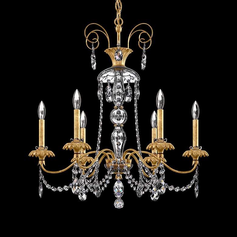 Image 3 Helenia 30"H x 28"W 6-Light Crystal Chandelier in Heirloom Gold more views