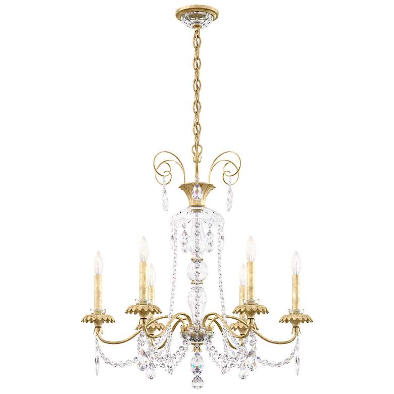 Image 2 Helenia 30"H x 28"W 6-Light Crystal Chandelier in Heirloom Silver