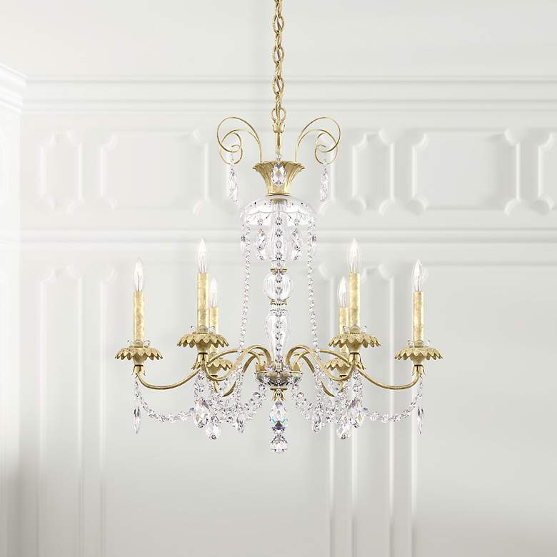 Image 1 Helenia 30"H x 28"W 6-Light Crystal Chandelier in Heirloom Silver