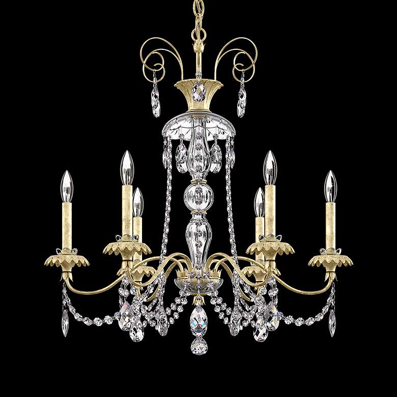 Image 3 Helenia 30"H x 28"W 6-Light Crystal Chandelier in Heirloom Silver more views