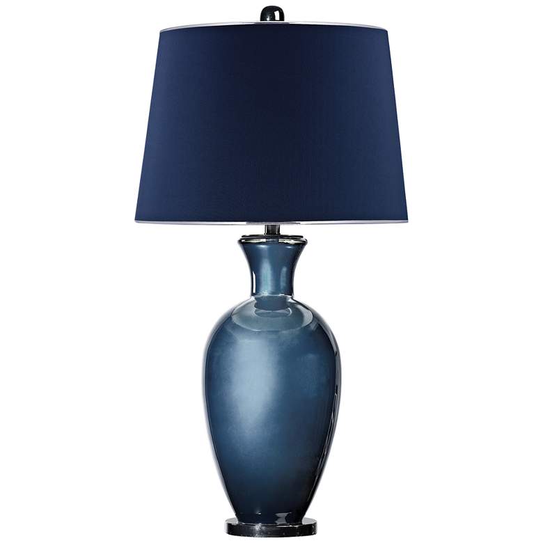 Image 1 Helensburugh Navy Glass Table Lamp