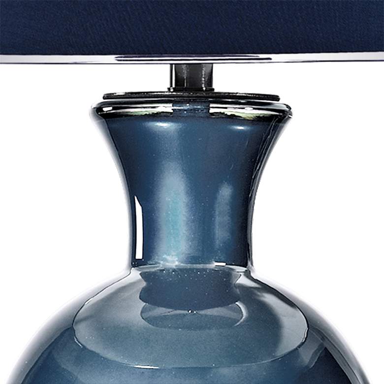 Image 4 Helensburugh Navy Glass Table Lamp more views