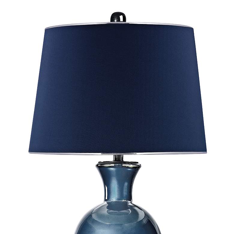 Image 5 Helensburugh Navy Glass Table Lamp more views