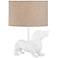 Helga Dachshund Dog White Ceramic Table Lamp