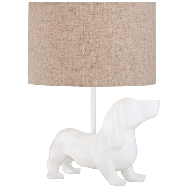 Image 1 Helga Dachshund Dog White Ceramic Table Lamp