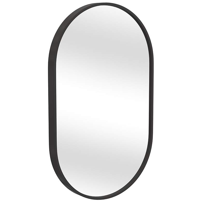 Image 4 Helicon Matte Black 22" x 36" Oval Vanity Wall Mirror more views