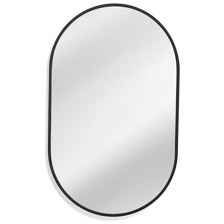 Image 6 Helicon Matte Black 22" x 36" Oval Vanity Wall Mirror more views