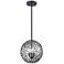 Helios 1-Light 10 Inch Organic Matte Black Metal Globe Pendant