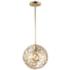 Helios 1-Light 10 Inch Organic Matte Gold Metal Globe Pendant