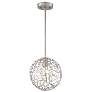 Helios 1-Light 10 Inch Organic Satin Nickel Metal Globe Pendant