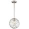 Helios 1-Light 10 Inch Organic Satin Nickel Metal Globe Pendant