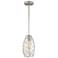 Helios 1-Light 6 Inch Organic Satin Nickel Metal Convex Shade Mini Pendant