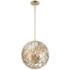Helios 3-Light 14 Inch Organic Matte Gold Metal Globe Pendant