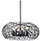 Helios 8-Light 22 Inch Organic Oval Matte Black Pendant Light