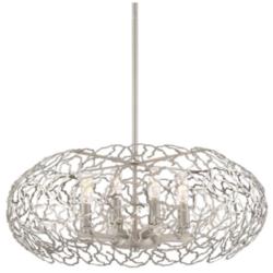 Helios 8-Light 22 Inch Organic Oval Satin Nickel Pendant Light