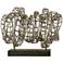 Helix 12" Wide Iron and Brass Three-Dimensional Modern Sculpture