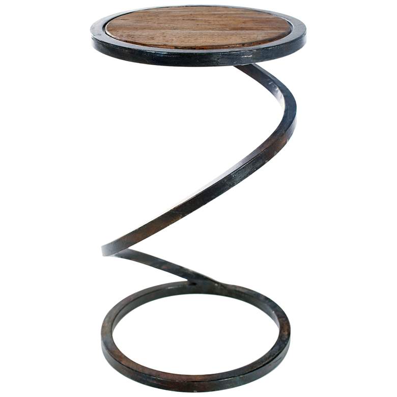 Image 1 Helix 12" Wood Top Spiral Base Accent Table
