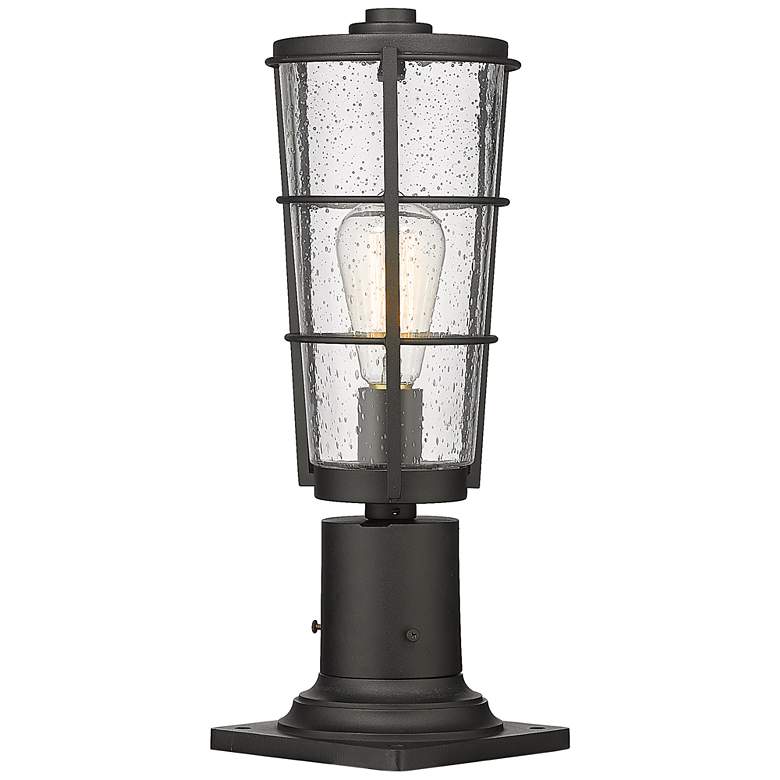 Image 2 Helix 17 1/4" High Black Outdoor Pier Light w/ Clear Glass