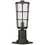 2_Helix 17 1/4" High Black Outdoor Pier Light w/ Clear Glass