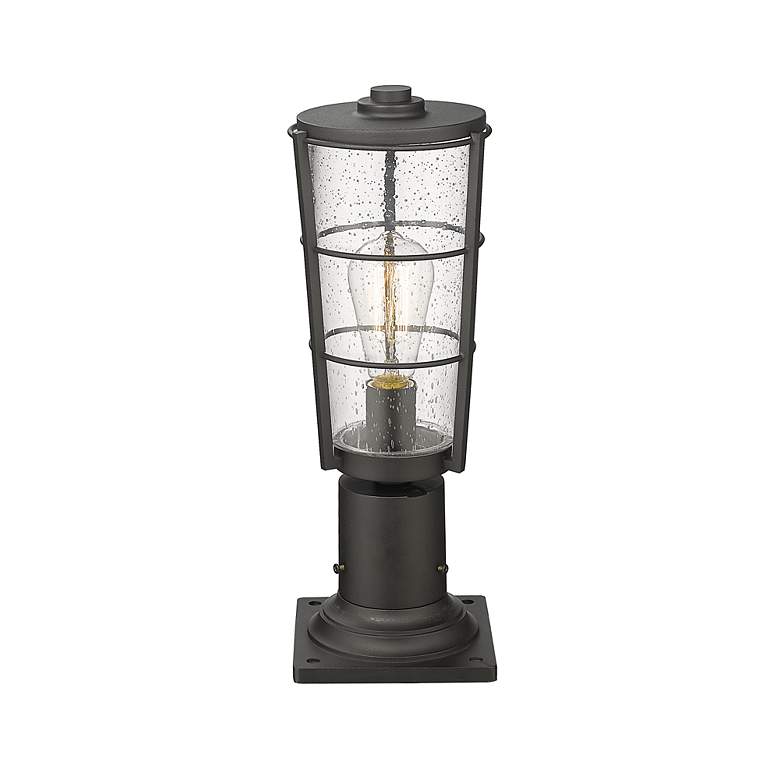 Image 5 Helix 17 1/4" High Black Outdoor Pier Light w/ Clear Glass more views