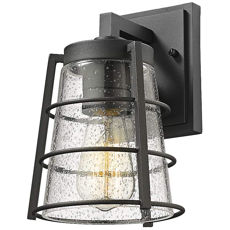 Image 5 Helix 9 1/4" High Matte Black Outdoor Wall Light more views