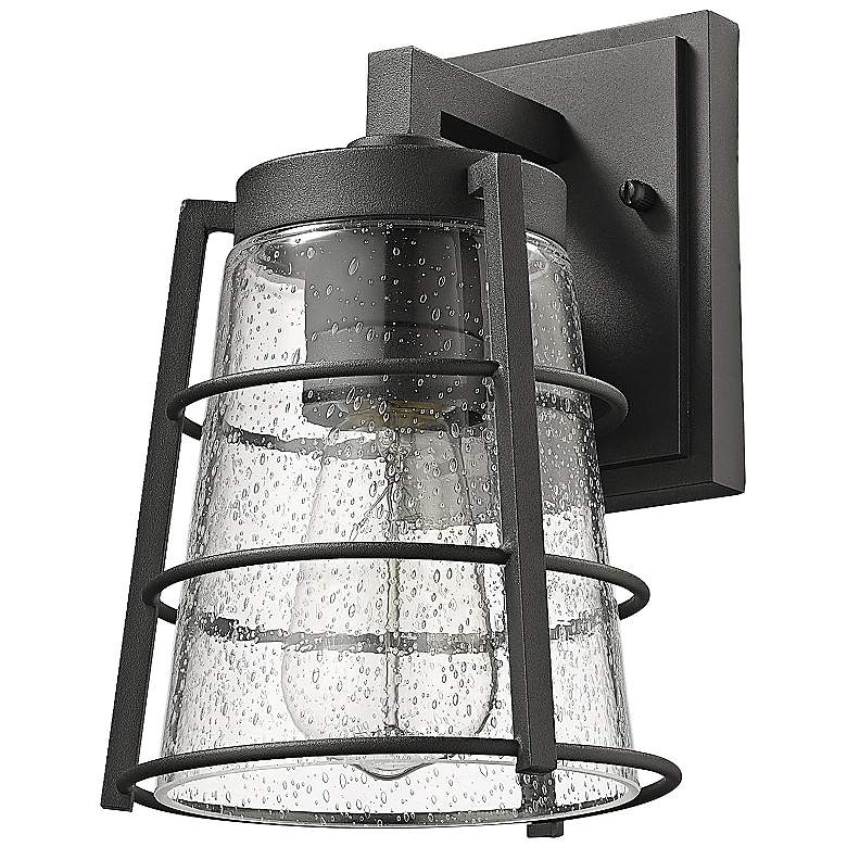 Image 7 Helix 9 1/4" High Matte Black Outdoor Wall Light more views