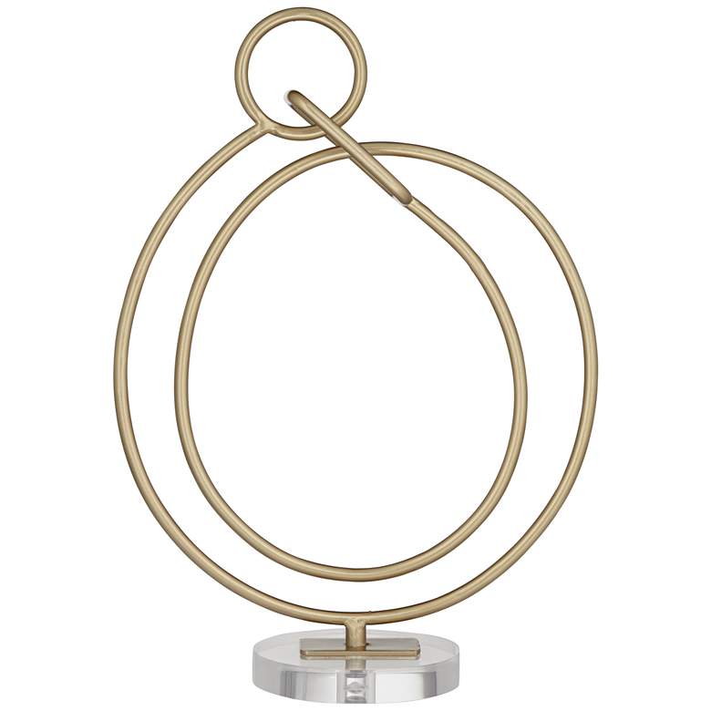 Image 1 Heller 15" High Glossy Gold Metal Abstract Loop Sculpture