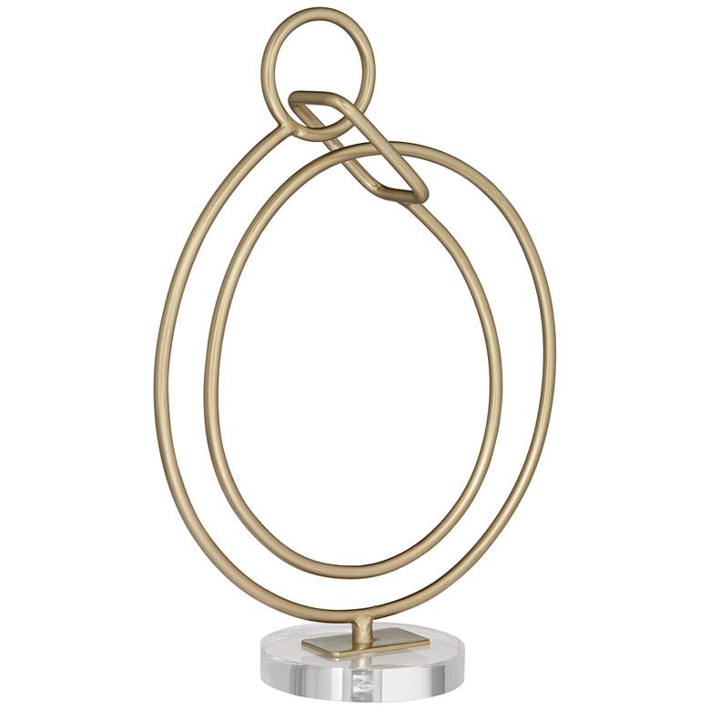 Image 4 Heller 15" High Glossy Gold Metal Abstract Loop Sculpture more views