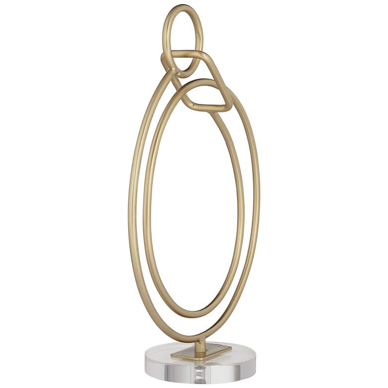 Image 5 Heller 15 inch High Glossy Gold Metal Abstract Loop Sculpture more views