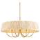 Hellia 36"W Legacy Brass 6-Light Chandelier w/ Natural Shade