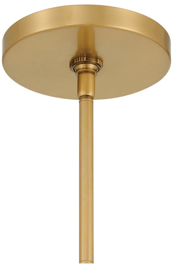 Image 4 Hellia 36"W Legacy Brass 6-Light Chandelier w/ Natural Shade more views