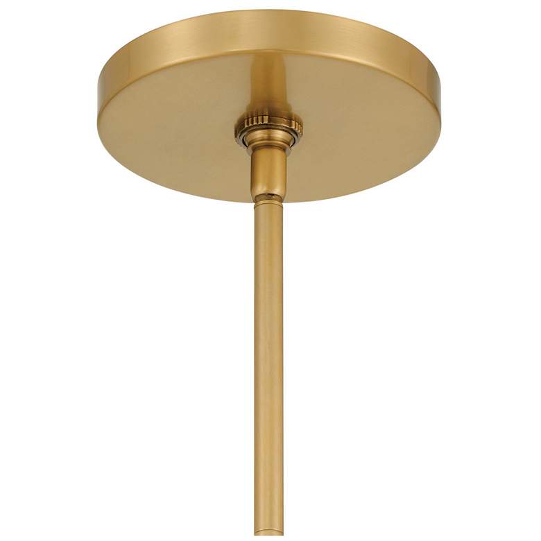 Image 4 Hellia 36"W Legacy Brass 6-Light Chandelier w/ Natural Shade more views