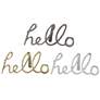 Hello 13"W Gold Silver Metal Table Decorative Signs Set of 3